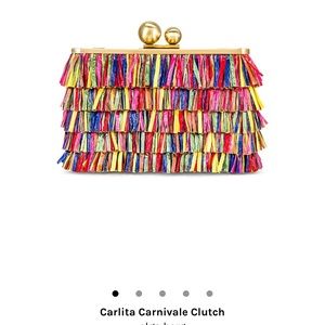 New rainbow fringe clutch